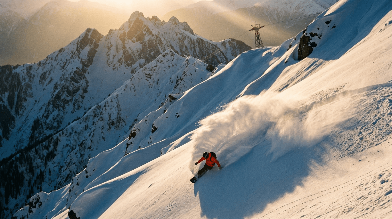 Gulmarg powder terrain in the Himalaya