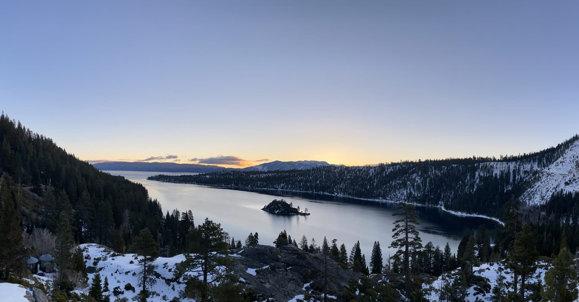 Emerald Bay at Lake Tahoe in winter